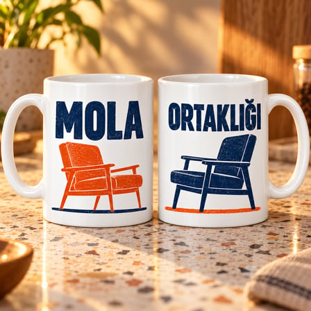 HOBİBAHÇEM Mola Ortaklığı 2'li Porselen Kupa Seti - MODEL 698 HB006