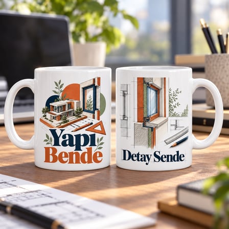 HOBİBAHÇEM Yapı Bende ve Detay Sende 2'li Porselen Kupa Seti - MODEL 554 HB006
