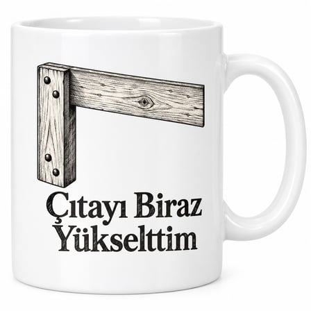 HOBİBAHÇEM Çıtayı Biraz Yükselttim Tasarımlı Porselen Kupa - MODEL 511 HB006