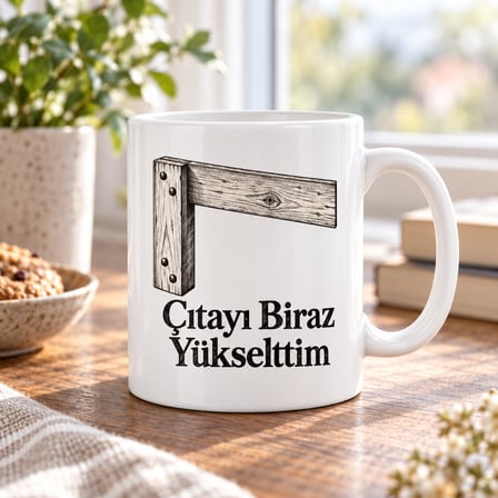 HOBİBAHÇEM Çıtayı Biraz Yükselttim Tasarımlı Porselen Kupa - MODEL 511 HB006