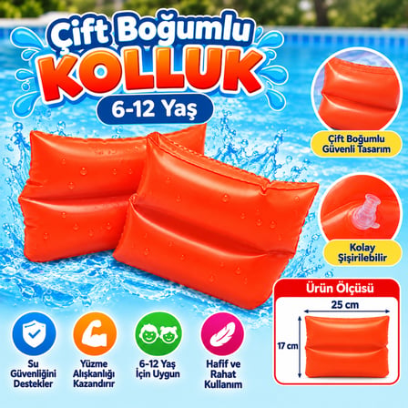 HOBİBAHÇEM Boğumlu Kırmızı Kolluk 25x17 cm (6-12 Yaş) HB006