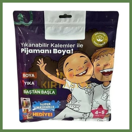 HOBİBAHÇEM Kalem Hediyeli Boyanabilir Pijama 4-5 Yaş HB006