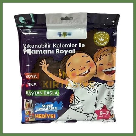HOBİBAHÇEM Kalem Hediyeli Boyanabilir Pijama 6-7 Yaş HB006
