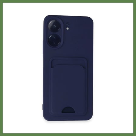HOBİBAHÇEM Redmi 13C Uyumlu Kılıf Kelvin Kartvizitli Silikon - Lacivert HB006