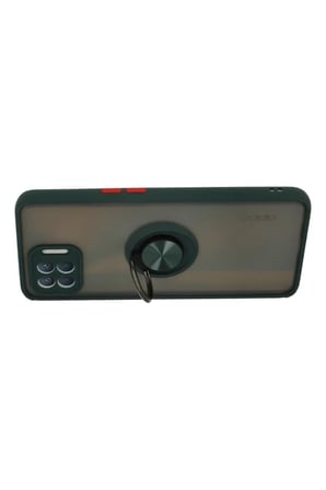 HOBİBAHÇEM Reno 4 Lite Uyumlu Kılıf Montreal Yüzüklü Silikon Kapak - Yeşil HB006