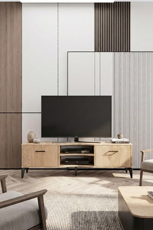 HOBİBAHÇEM Vera TV Sehpası Suntalam Bej 160x35 HB006