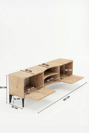 HOBİBAHÇEM Vera TV Sehpası Suntalam Bej 160x35 HB006