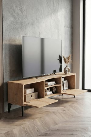 HOBİBAHÇEM Vera TV Sehpası Suntalam Bej 160x35 HB006