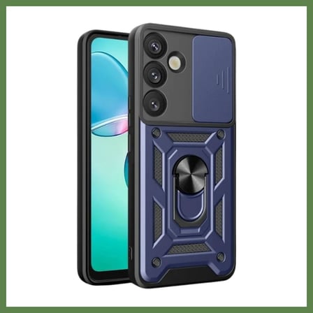 HOBİBAHÇEM Samsung Galaxy S26 Uyumlu Pars Lens Yüzüklü Silikon - Lacivert HB006
