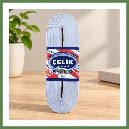 HOBİBAHÇEM 10 m 4 cm Beyaz Paça Lastiği HB006