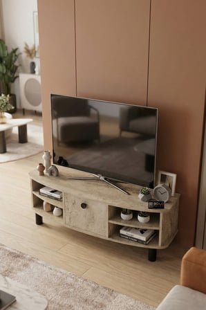 HOBİBAHÇEM Vienna TV Sehpası Suntalam Ekru 136x44 cm HB006
