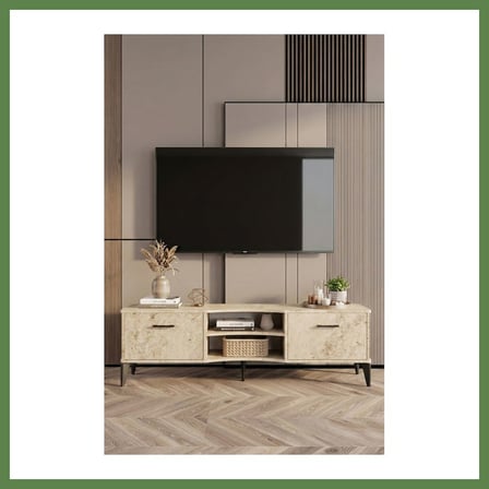 HOBİBAHÇEM Vera TV Sehpası Suntalam Ekru 160x35 HB006
