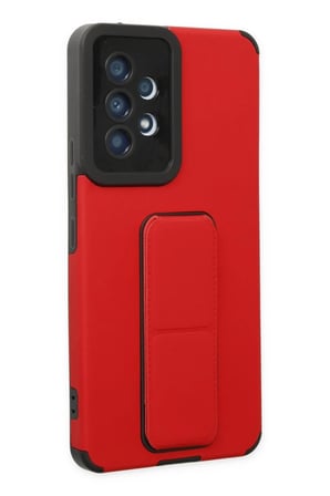 HOBİBAHÇEM Samsung Galaxy A53 5G Uyumlu Kılıf Mega Standlı Silikon - Kırmızı HB006