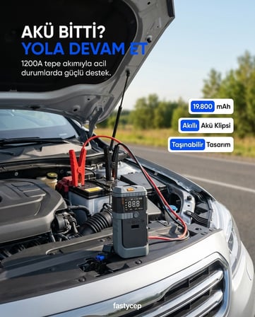 HOBİBAHÇEM NSUN T-Life Jump Starter 19800 mAh Akü Takviyeli Hava Kompresörü LENSUN LS 99 HB006