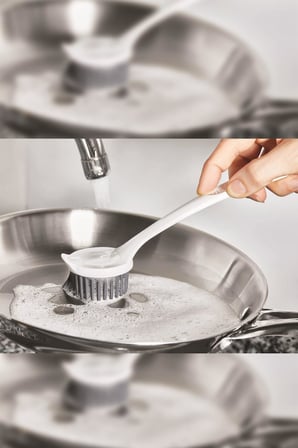 HOBİBAHÇEM Çok Amaçlı Silikon Bulaşık Yıkama & Lavabo Temizleme & Mutfak Tezgahı Temizleme Fırçası HB006