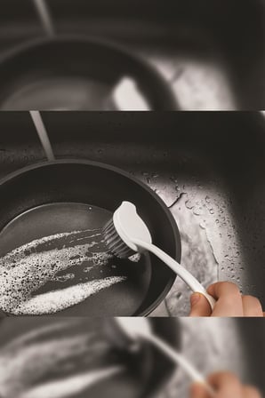HOBİBAHÇEM Çok Amaçlı Silikon Bulaşık Yıkama & Lavabo Temizleme & Mutfak Tezgahı Temizleme Fırçası HB006