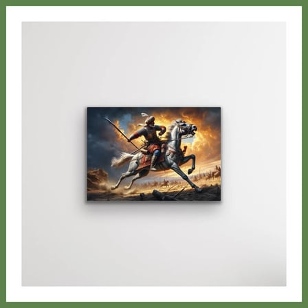 HOBİBAHÇEM Atlı Osmanlı Askeri Kanvas Tablo 70x100cm HB006