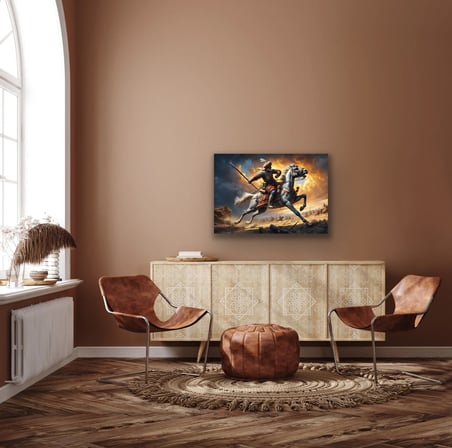 HOBİBAHÇEM Atlı Osmanlı Askeri Kanvas Tablo 70x100cm HB006