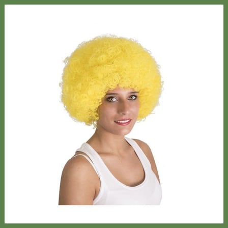 HOBİBAHÇEM Sarı Renk Kıvırcık Afro Bonus Peruk HB006