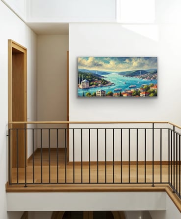 HOBİBAHÇEM İstanbul Boğaz Manzarası Kanvas Tablo 60x120cm HB006