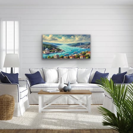 HOBİBAHÇEM İstanbul Boğaz Manzarası Kanvas Tablo 60x120cm HB006