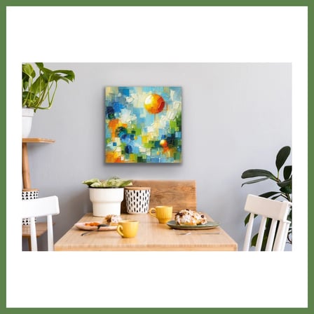 HOBİBAHÇEM Yaz Mevsimi Kanvas Tablo 60x60cm HB006