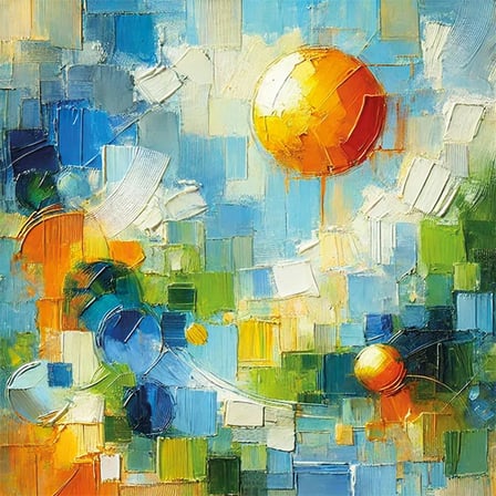 HOBİBAHÇEM Yaz Mevsimi Kanvas Tablo 60x60cm HB006