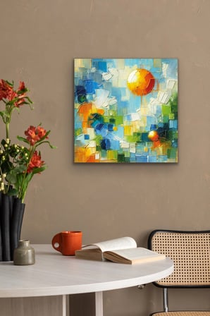 HOBİBAHÇEM Yaz Mevsimi Kanvas Tablo 60x60cm HB006