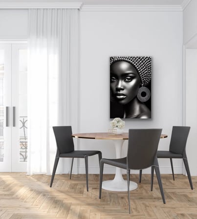 HOBİBAHÇEM Afrikalı Siyahi Kadın Kanvas Tablo 70x100 HB006