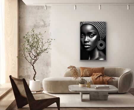 HOBİBAHÇEM Afrikalı Siyahi Kadın Kanvas Tablo 70x100 HB006
