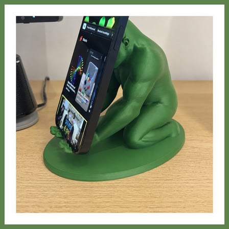 HOBİBAHÇEM 3D Baskı Goril Telefon Tutucu - Kaslı Goril Masaüstü Telefon Standı-Yeşil HB006