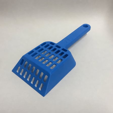 HOBİBAHÇEM 3D Baskı Kedi Kumu Küreği - Geniş Hazneli Eleme Küreği-Mavi HB006