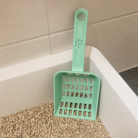 HOBİBAHÇEM 3D Baskı Kedi Kumu Küreği - Geniş Hazneli Eleme Küreği-Mint HB006