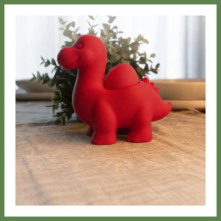 HOBİBAHÇEM 3D Baskı Dinozor Yumurtalık - Sevimli Eggosaurus Yumurta Tutucu-Kırmızı HB006