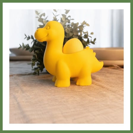 HOBİBAHÇEM 3D Baskı Dinozor Yumurtalık - Sevimli Eggosaurus Yumurta Tutucu-Sarı HB006