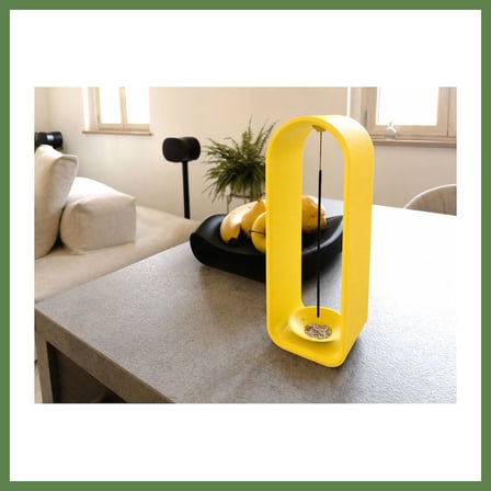 HOBİBAHÇEM 3D Baskı The Shrine Tütsülük - Modern Kemer Formlu Tütsü Tutucu-Sarı HB006