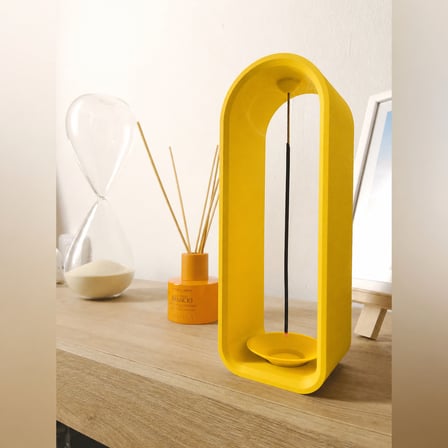 HOBİBAHÇEM 3D Baskı The Shrine Tütsülük - Modern Kemer Formlu Tütsü Tutucu-Sarı HB006