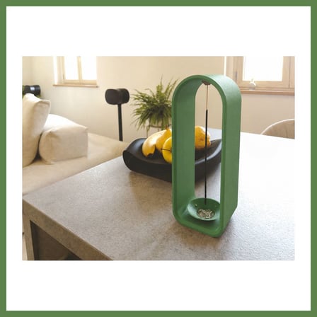 HOBİBAHÇEM 3D Baskı The Shrine Tütsülük - Modern Kemer Formlu Tütsü Tutucu-Yeşil HB006