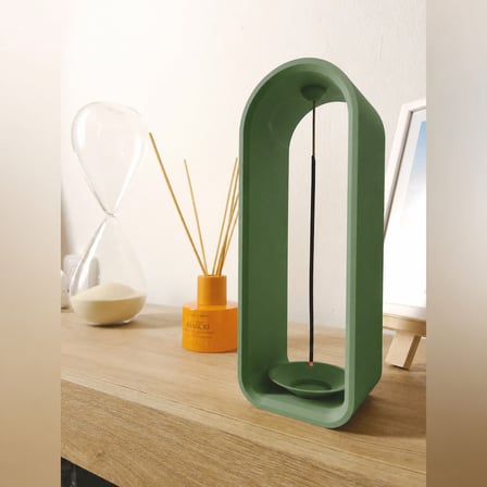 HOBİBAHÇEM 3D Baskı The Shrine Tütsülük - Modern Kemer Formlu Tütsü Tutucu-Yeşil HB006