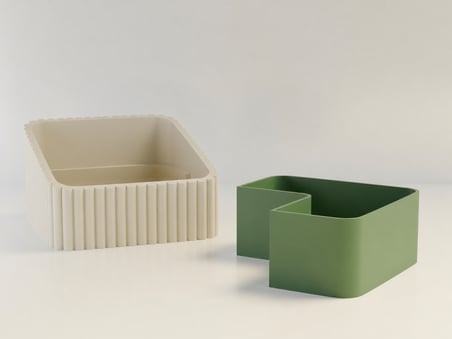 HOBİBAHÇEM 3D Baskı Fıstık Kasesi - Çift Hazneli Kabuk Ayırıcı Sunum Kasesi - Bej Yeşil HB006
