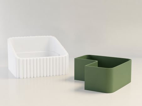 HOBİBAHÇEM 3D Baskı Fıstık Kasesi - Çift Hazneli Kabuk Ayırıcı Sunum Kasesi - Beyaz Yeşil HB006