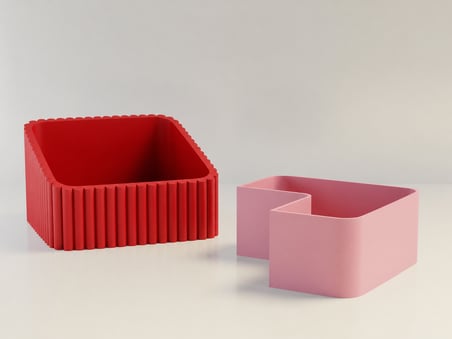 HOBİBAHÇEM 3D Baskı Fıstık Kasesi - Çift Hazneli Kabuk Ayırıcı Sunum Kasesi - Kırmızı Pembe HB006
