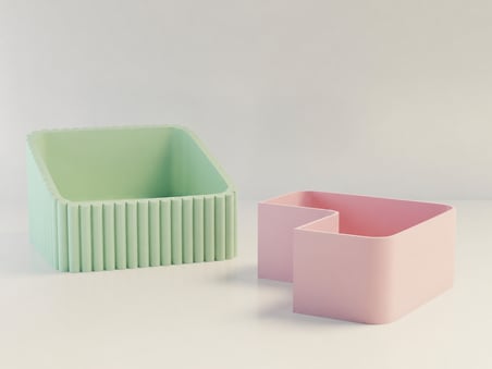 HOBİBAHÇEM 3D Baskı Fıstık Kasesi - Çift Hazneli Kabuk Ayırıcı Sunum Kasesi - Mint Pembe HB006