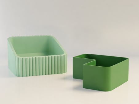 HOBİBAHÇEM 3D Baskı Fıstık Kasesi - Çift Hazneli Kabuk Ayırıcı Sunum Kasesi - Mint Yeşil HB006