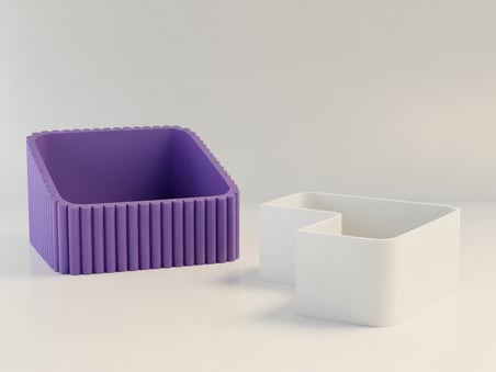 HOBİBAHÇEM 3D Baskı Fıstık Kasesi - Çift Hazneli Kabuk Ayırıcı Sunum Kasesi - Mor Beyaz HB006
