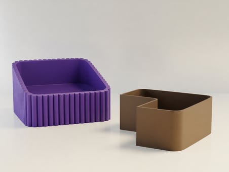 HOBİBAHÇEM 3D Baskı Fıstık Kasesi - Çift Hazneli Kabuk Ayırıcı Sunum Kasesi - Mor Kahverengi HB006