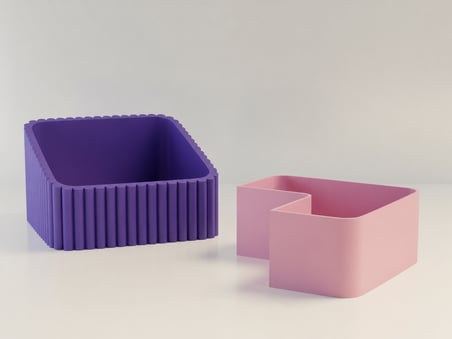 HOBİBAHÇEM 3D Baskı Fıstık Kasesi - Çift Hazneli Kabuk Ayırıcı Sunum Kasesi - Mor Pembe HB006