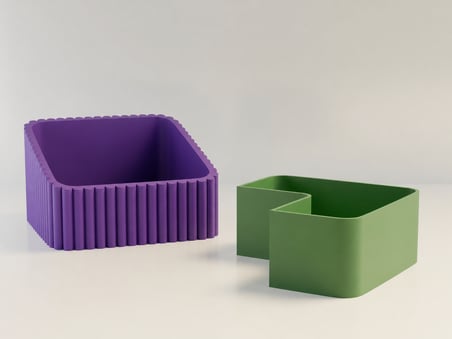 HOBİBAHÇEM 3D Baskı Fıstık Kasesi - Çift Hazneli Kabuk Ayırıcı Sunum Kasesi - Mor Yeşil HB006