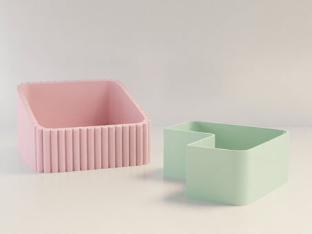 HOBİBAHÇEM 3D Baskı Fıstık Kasesi - Çift Hazneli Kabuk Ayırıcı Sunum Kasesi - Pembe Mint HB006