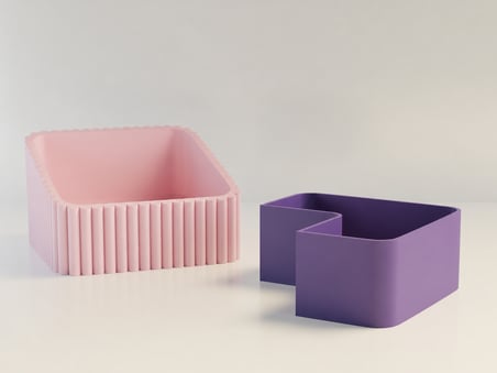 HOBİBAHÇEM 3D Baskı Fıstık Kasesi - Çift Hazneli Kabuk Ayırıcı Sunum Kasesi - Pembe Mor HB006
